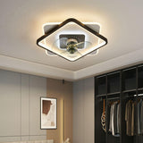 Simple 3 Blade Modern Square Ceiling Fan with LED Light Image - 6