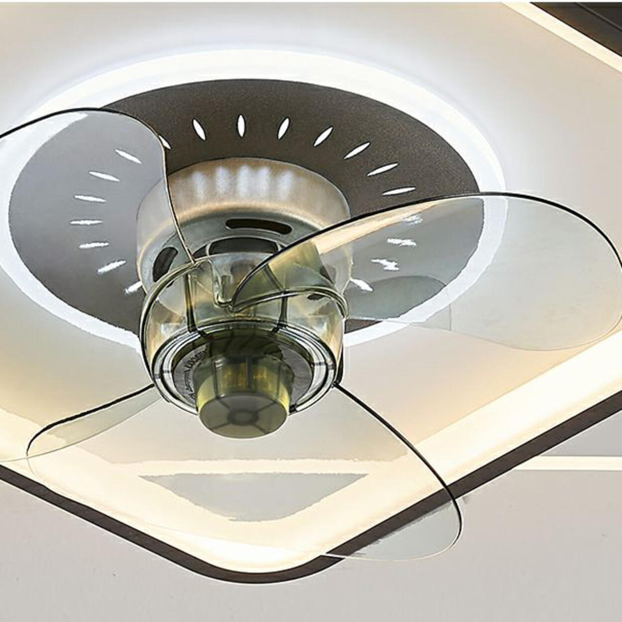 Simple 3 Blade Modern Square Ceiling Fan with LED Light Image - 9