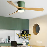 Simple 3-Blade Recessed Ceiling Fan with LED Light Image - 1