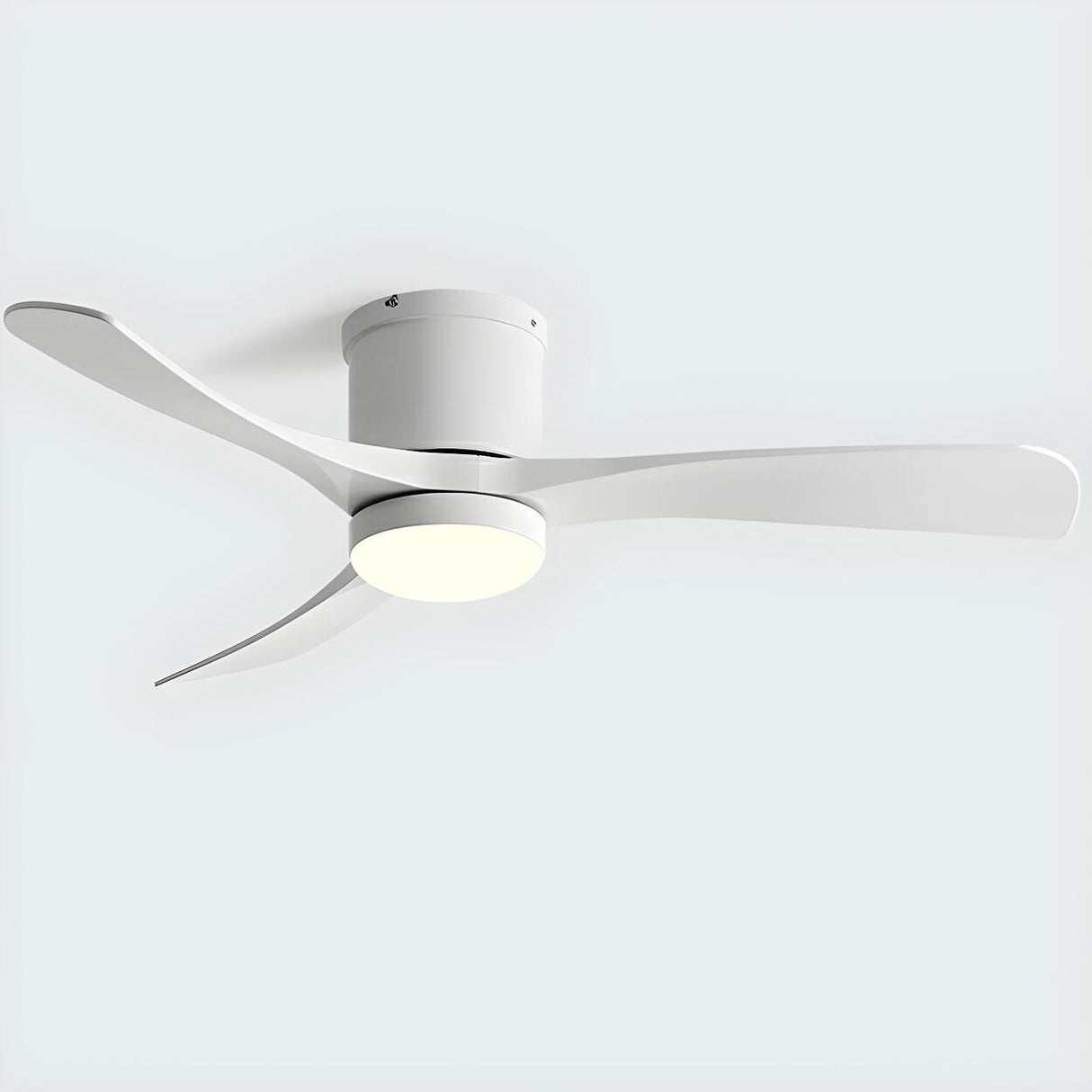 Simple 3-Blade Recessed Ceiling Fan with LED Light Image - 2