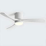 Simple 3-Blade Recessed Ceiling Fan with LED Light Image - 2