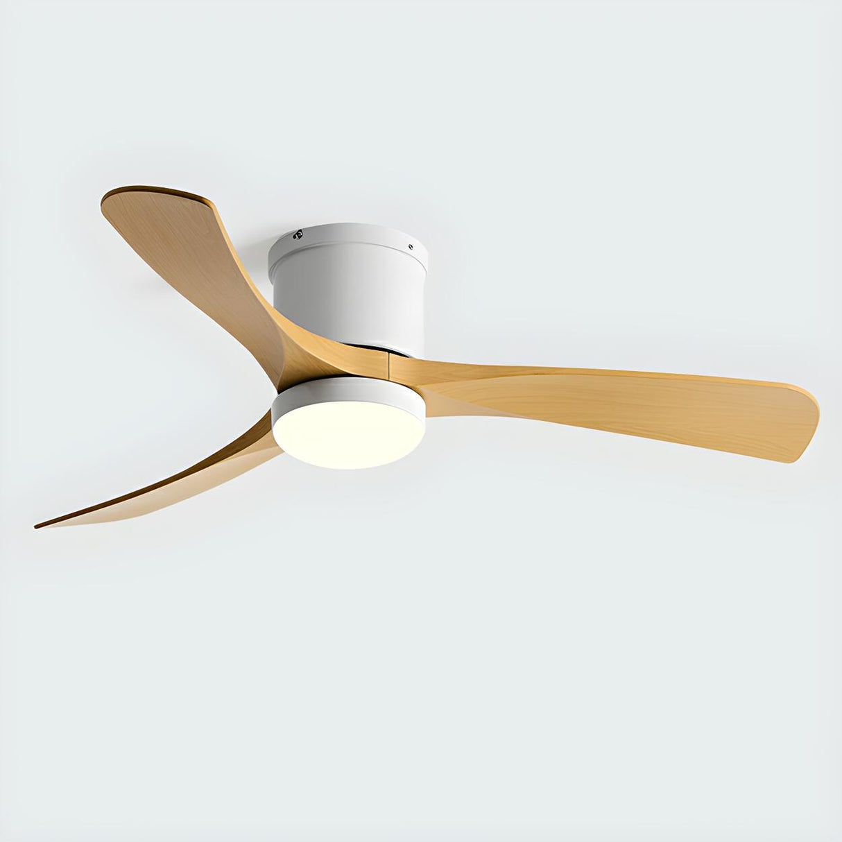 Simple 3-Blade Recessed Ceiling Fan with LED Light Image - 5