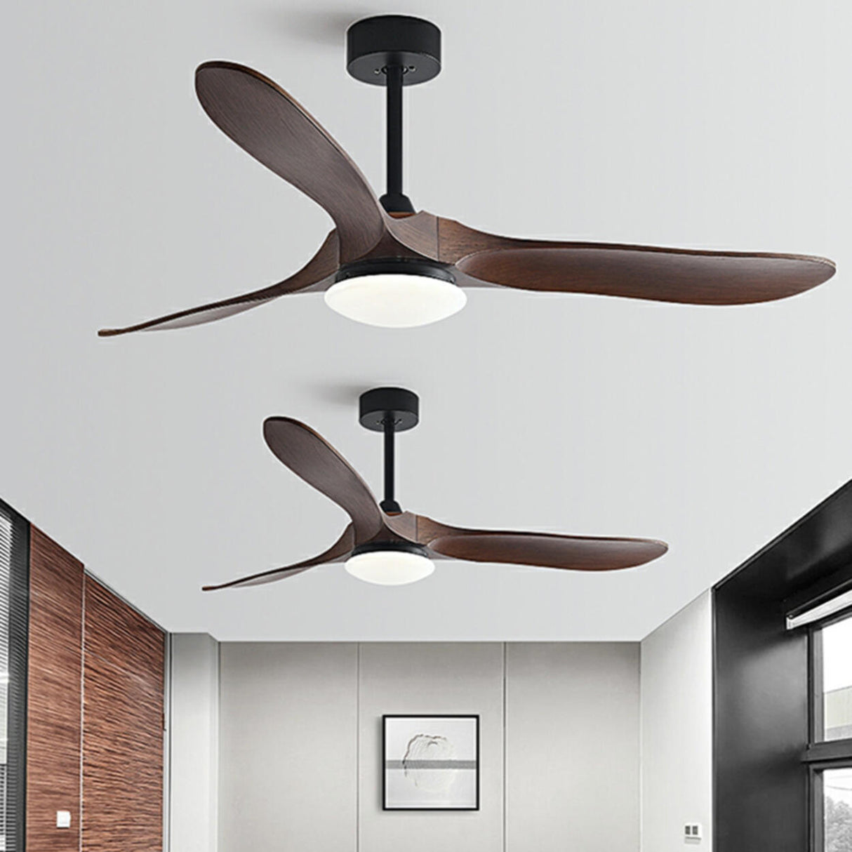 Simple 3 Blade Standard Ceiling Fan with LED Light Image - 4