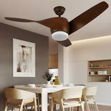 Simple 3 Blade Wooden Propeller Ceiling Fan with Light Image - 15