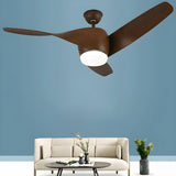 Simple 3 Blade Wooden Propeller Ceiling Fan with Light Image - 17