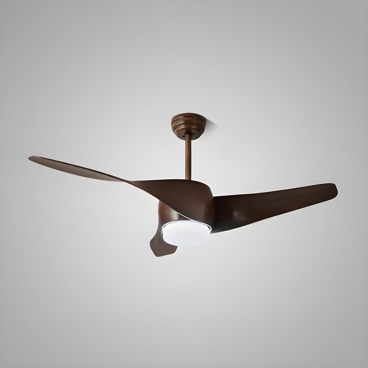 Simple 3 Blade Wooden Propeller Ceiling Fan with Light Image - 2