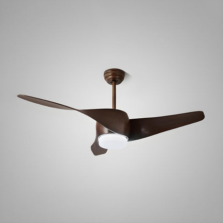 Simple 3 Blade Wooden Propeller Ceiling Fan with Light Image - 2