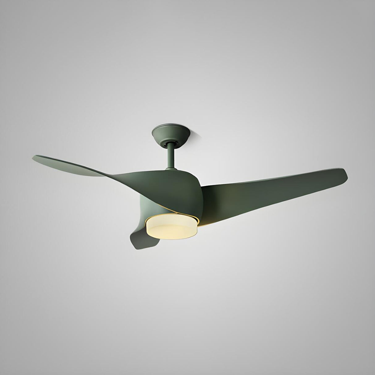 Simple 3 Blade Wooden Propeller Ceiling Fan with Light Image - 8