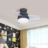 Simple 3 Gear 3-Blade Flush Mounted Ceiling Fan Light Image - 2