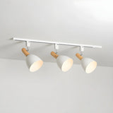 Simple 3-Light White Bell Shade Linear Iron Track Light Image - 2