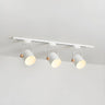 Simple 3-Light White Bell Shade Linear Iron Track Light Image - 3