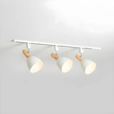 Simple 3-Light White Bell Shade Linear Iron Track Light Image - 5