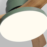 Simple 3 Solid Wood Blades Modern Ceiling Fan Light Image - 10