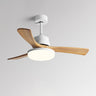 Simple 3 Solid Wood Blades Modern Ceiling Fan Light Image - 6