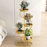 Simple 3-Tier Metal Indoor Rolling Plant Stand Cream Image - 19