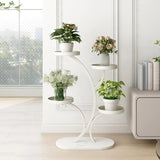 Simple 3-Tier Metal Indoor Rolling Plant Stand Cream Image - 21