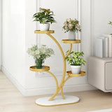 Simple 3-Tier Metal Indoor Rolling Plant Stand Cream Image - 22