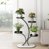 Simple 3-Tier Metal Indoor Rolling Plant Stand Cream Image - 23