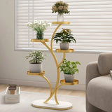 Simple 3-Tier Metal Indoor Rolling Plant Stand Cream Image - 25