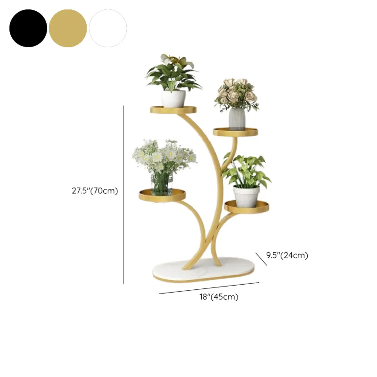 Simple 3-Tier Metal Indoor Rolling Plant Stand Cream Image - 31