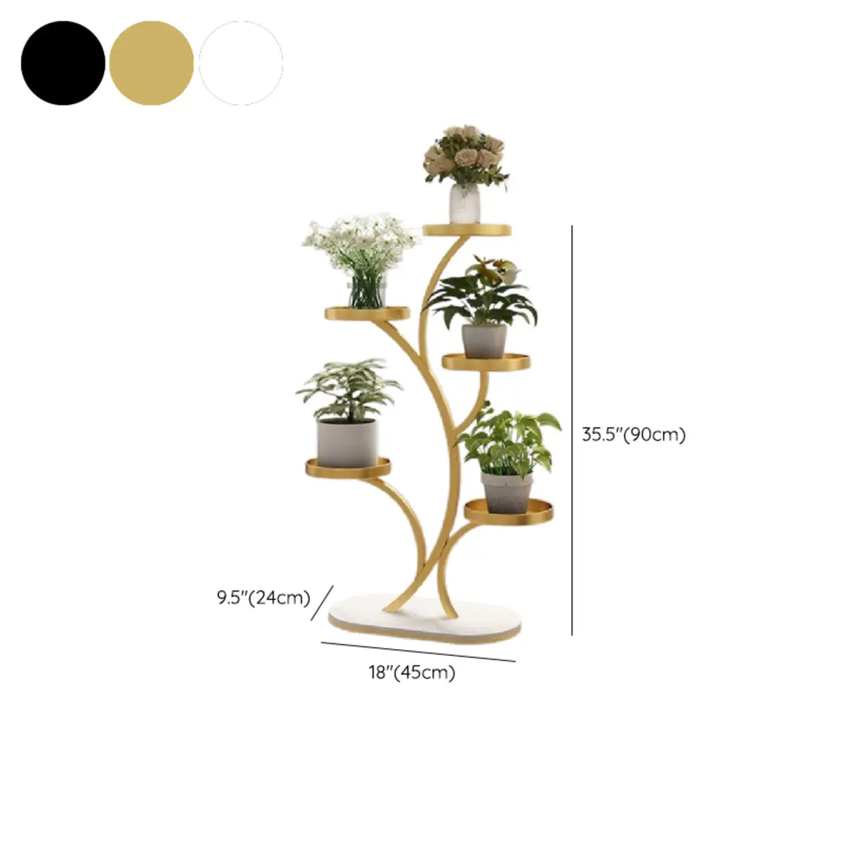 Simple 3-Tier Metal Indoor Rolling Plant Stand Cream Image - 32