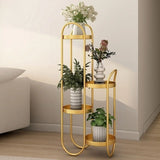 Simple 3-Tier Metal Indoor Rolling Plant Stand Cream Image - 9