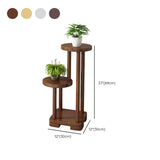 Simple 3 Tiers Round Tray Solid Wood Floor Plant Stand #size