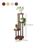 Simple 3 Tiers Round Tray Solid Wood Floor Plant Stand Image - 13