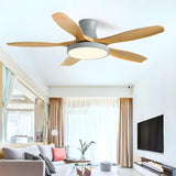 Simple 5 Blade Flush Standard Ceiling Fan with Light Image - 1