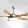 Simple 5 Blade Flush Standard Ceiling Fan with Light Image - 2