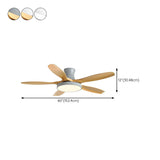 Simple 5 Blade Flush Standard Ceiling Fan with Light Image - 23