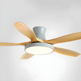 Simple 5 Blade Flush Standard Ceiling Fan with Light Image - 4