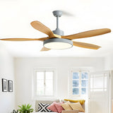 Simple 5 Blade Flush Standard Ceiling Fan with Light Image - 5