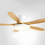 Simple 5 Blade Flush Standard Ceiling Fan with Light Image - 7