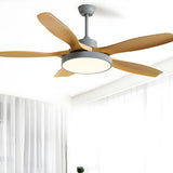 Simple 5 Blade Flush Standard Ceiling Fan with Light Image - 8