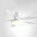 Simple 5 Blade Flush Standard Ceiling Fan with Light Image - 9