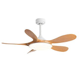 Simple 5 Blade Wood Modern Ceiling Fan with LED Light Image - 10