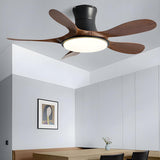 Simple 5 Blade Wood Modern Ceiling Fan with LED Light Image - 18