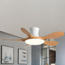 Simple 5 Blade Wood Modern Ceiling Fan with LED Light Image - 2