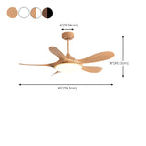 Simple 5 Blade Wood Modern Ceiling Fan with LED Light Image - 23