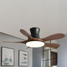 Simple 5 Blade Wood Modern Ceiling Fan with LED Light Image - 5