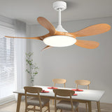 Simple 5 Blade Wood Modern Ceiling Fan with LED Light Image - 6