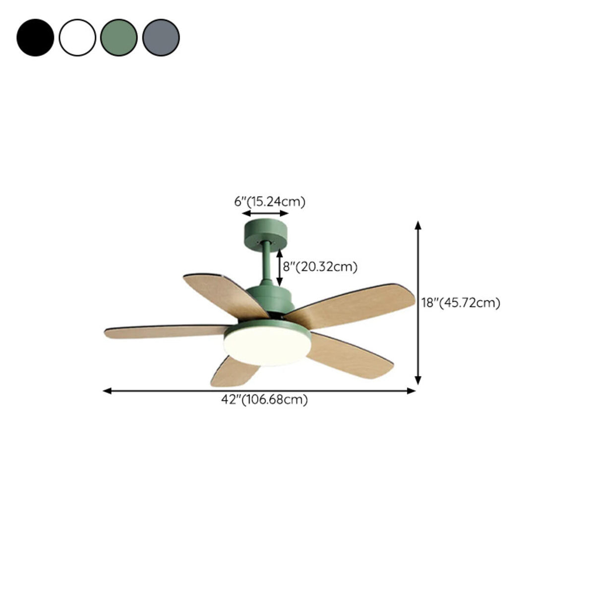 Simple 5 Blades Standard Chandelier Ceiling Fan Light Image - 14