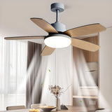 Simple 5 Blades Standard Chandelier Ceiling Fan Light Image - 2