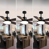 Simple 5 Blades Standard Chandelier Ceiling Fan Light Image - 4