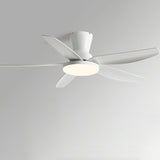 Simple 5 Blades Wood Finish Ceiling Fan with LED Light Image - 2