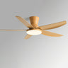 Simple 5 Blades Wood Finish Ceiling Fan with LED Light Image - 4