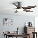 Simple 5 Blades Wood Finish Ceiling Fan with LED Light Image - 7