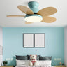 Simple 5 Solid Wood Blade Modern LED Ceiling Fan Light Image - 4