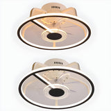 Simple 7 Blade Circular Modern Ceiling Fan with Light Image - 10